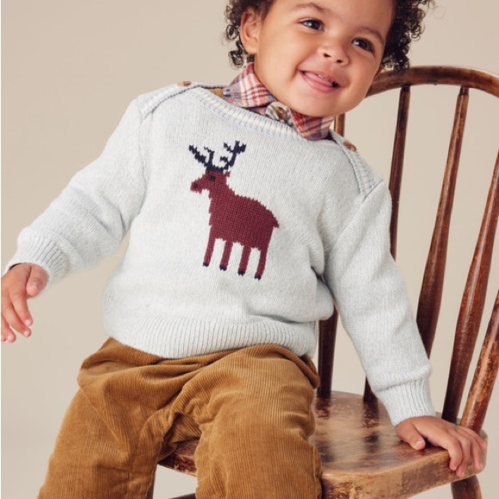 Moose baby sweater